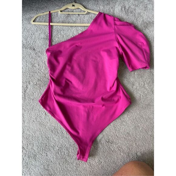 NWT Free People | Somethin Bout You Bodysuit in Bright Pink , Large $70 A2 - Picture 3 of 7